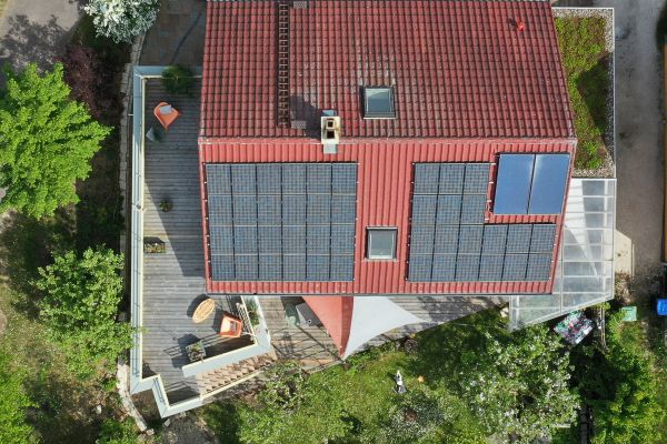 holzanbau, dachterrasse, terrasse
