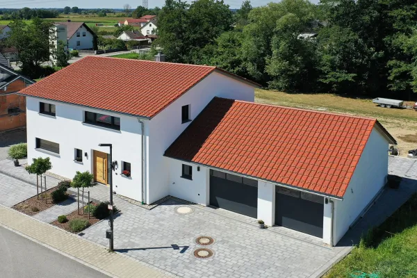 Holzhaus, modern, KfW55, Doppelgarage