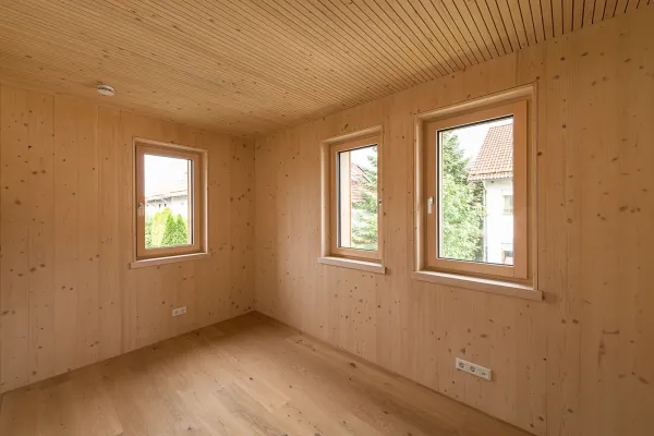 doppelhaus, doppelhaeuser, mehrfamilienhaus, mfh, doppelhaushaelfte, holzfassade, holzverkleidung, thoma holz100