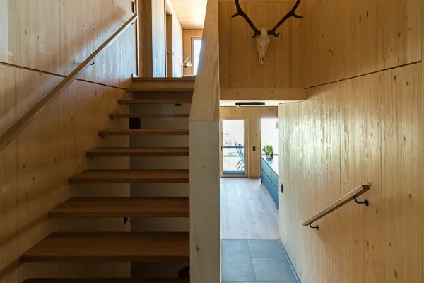 treppe, holztreppe, treppenhaus, neubau, efh